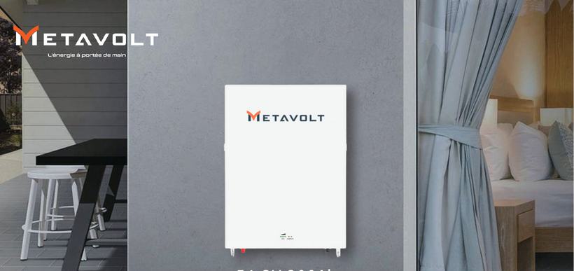 Batterie murale Metavolt MTV100, 51,2V 200Ah